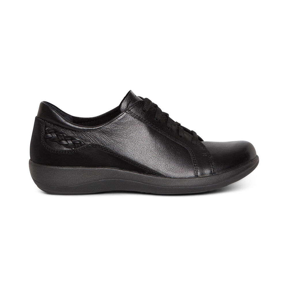  Aetrex Women's Dana Lace Up Oxford Dress Shoes - Black | USA 00M7938